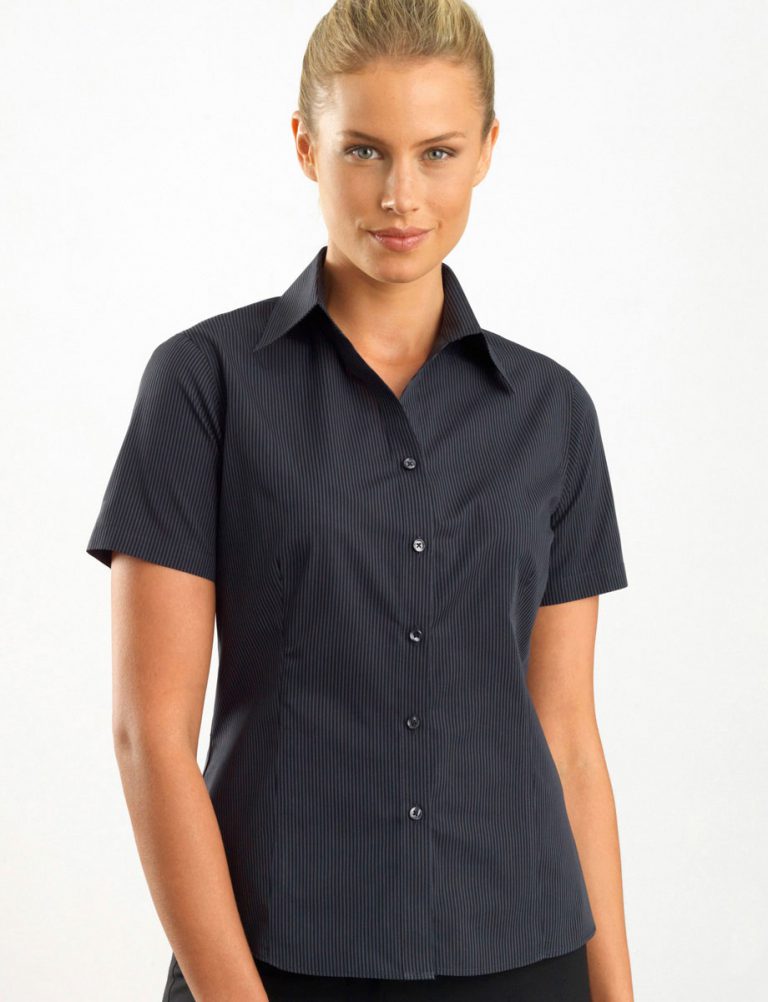 Womens Short Sleeve Dark Stripe Shirt