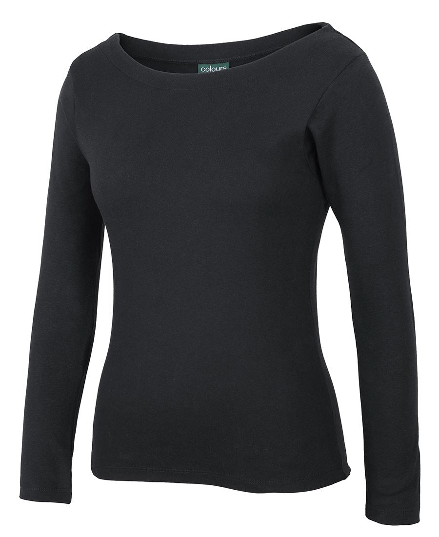 Womens Long Sleeve Boat Neck Tee