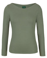 Womens Long Sleeve Boat Neck Tee