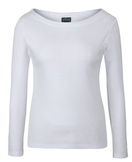 Womens Long Sleeve Boat Neck Tee