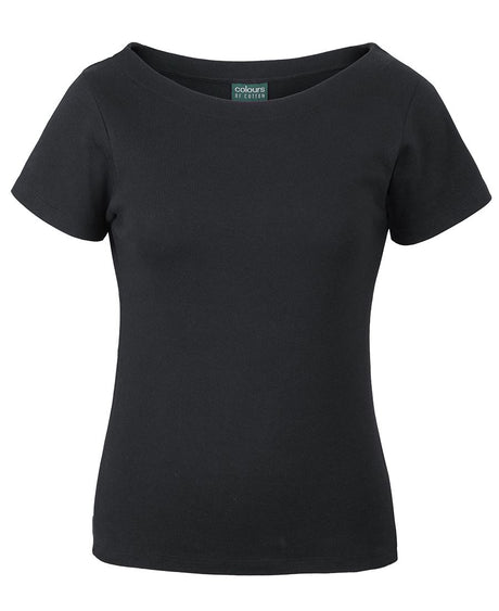 Womens Short Sleeve Boat Neck Tee