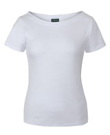 Womens Short Sleeve Boat Neck Tee