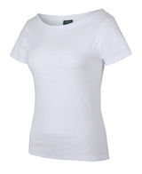 Womens Short Sleeve Boat Neck Tee