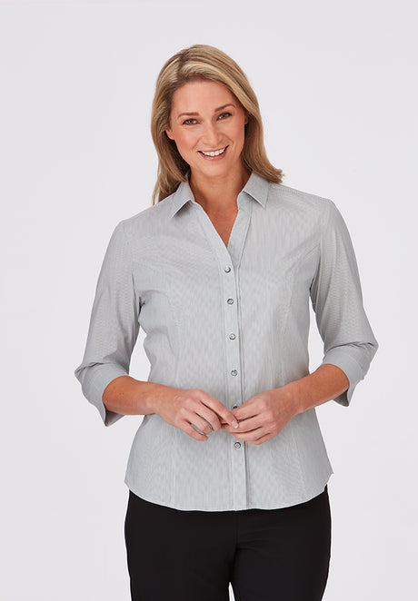 Womens City Stretch Pinfeather 3/4 Sleeve Shirt