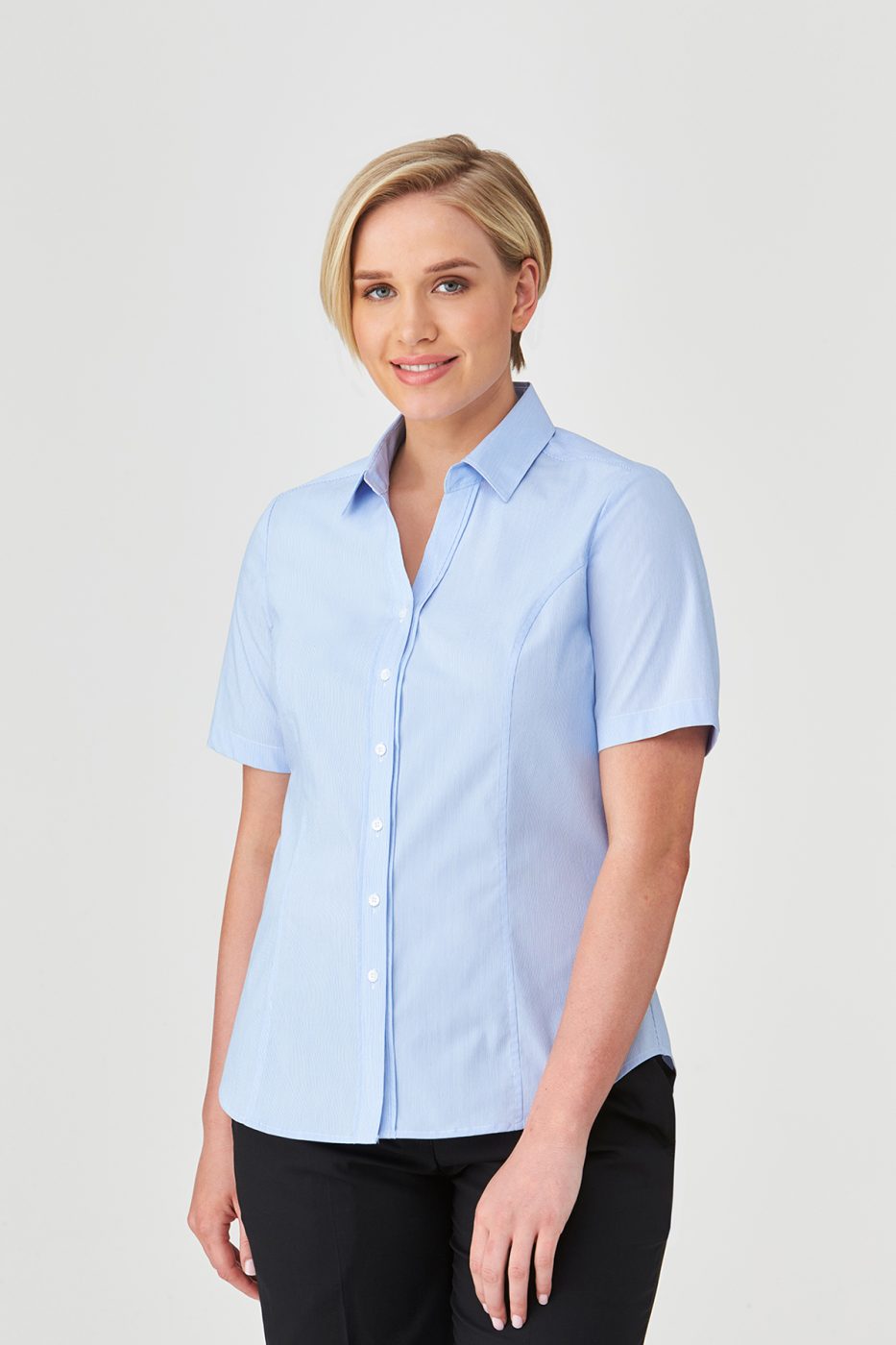 Womens City Stretch Pinfeather Short Sleeve Shirt