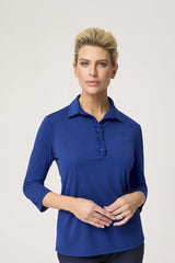 Womens Bella 3/4 Sleeve Frill Placket Top