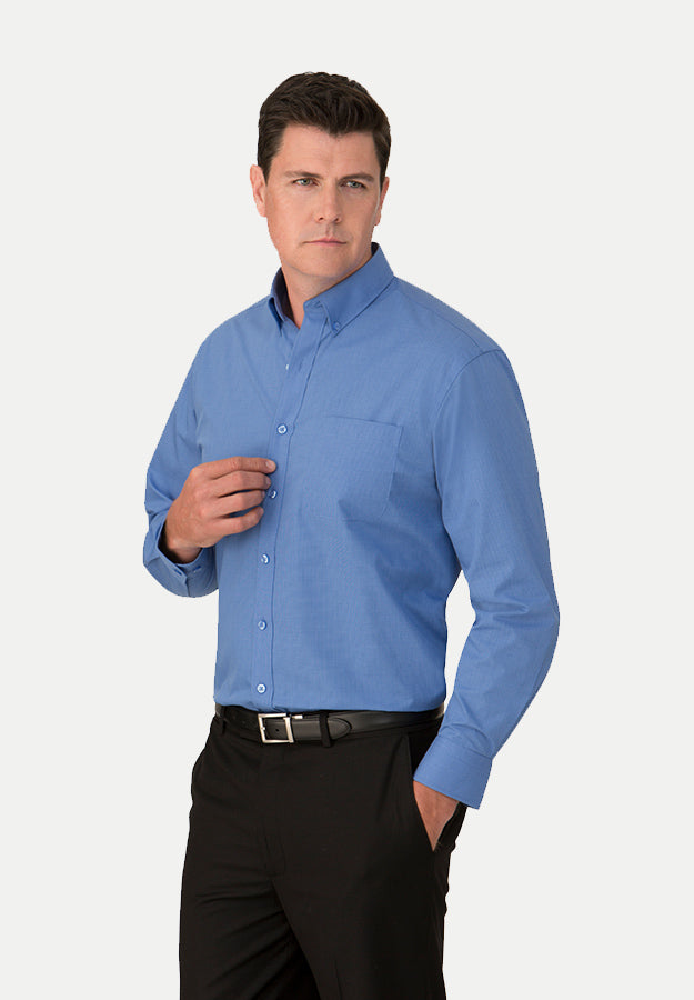 Micro Check Mens Long Sleeve Shirt