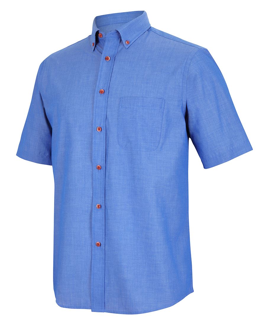 JBs Mens Indigo Chambray Short Sleeve Shirt