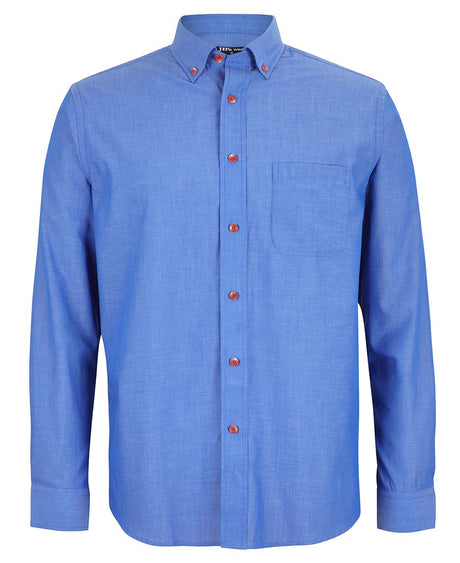 JBs Mens Indigo Chambray Long Sleeve Shirt