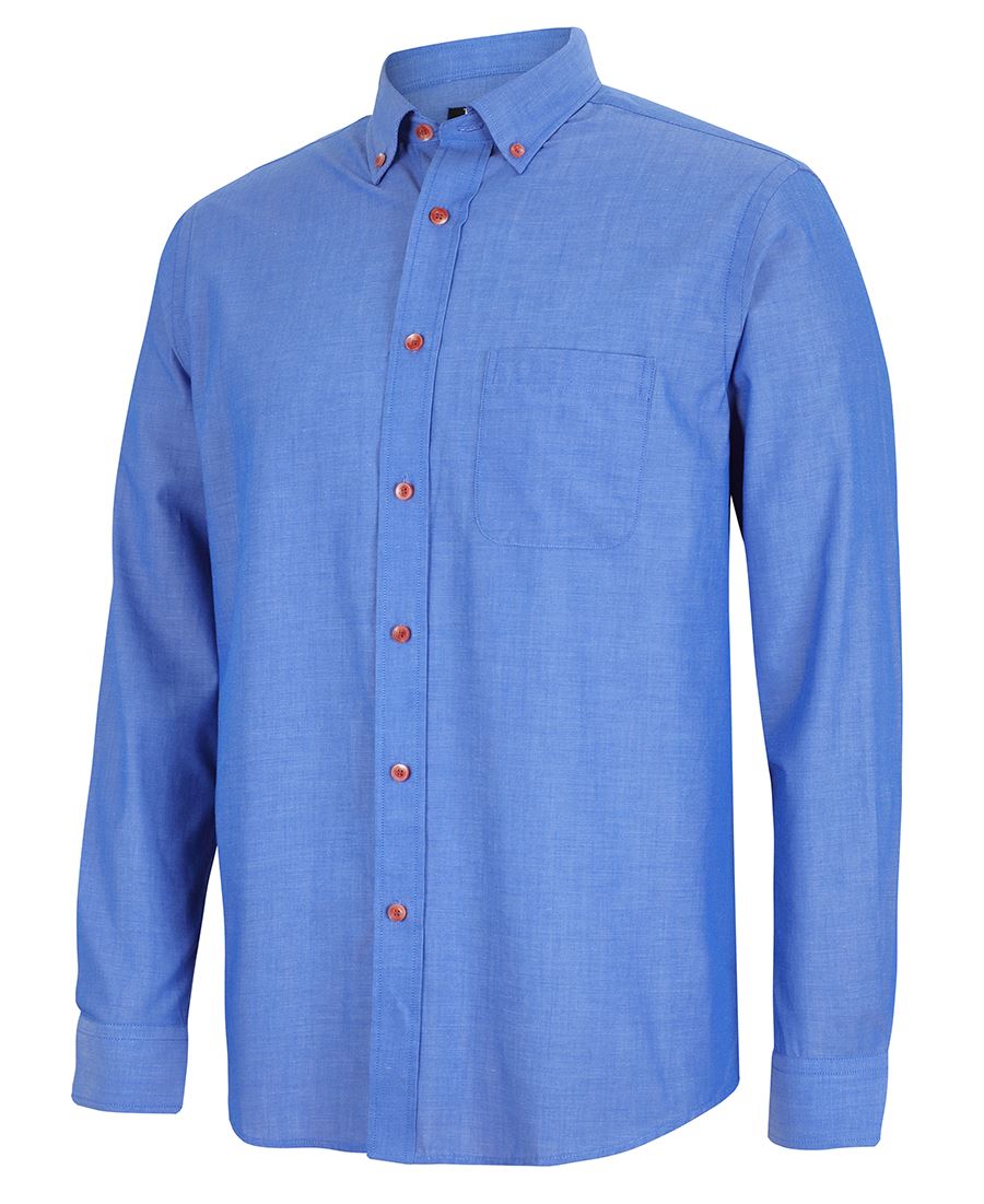 JBs Mens Indigo Chambray Long Sleeve Shirt