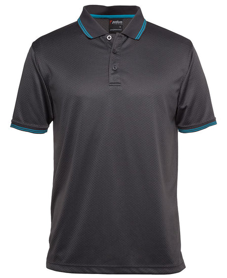 Podium Mens Jacquard Contrast Polo