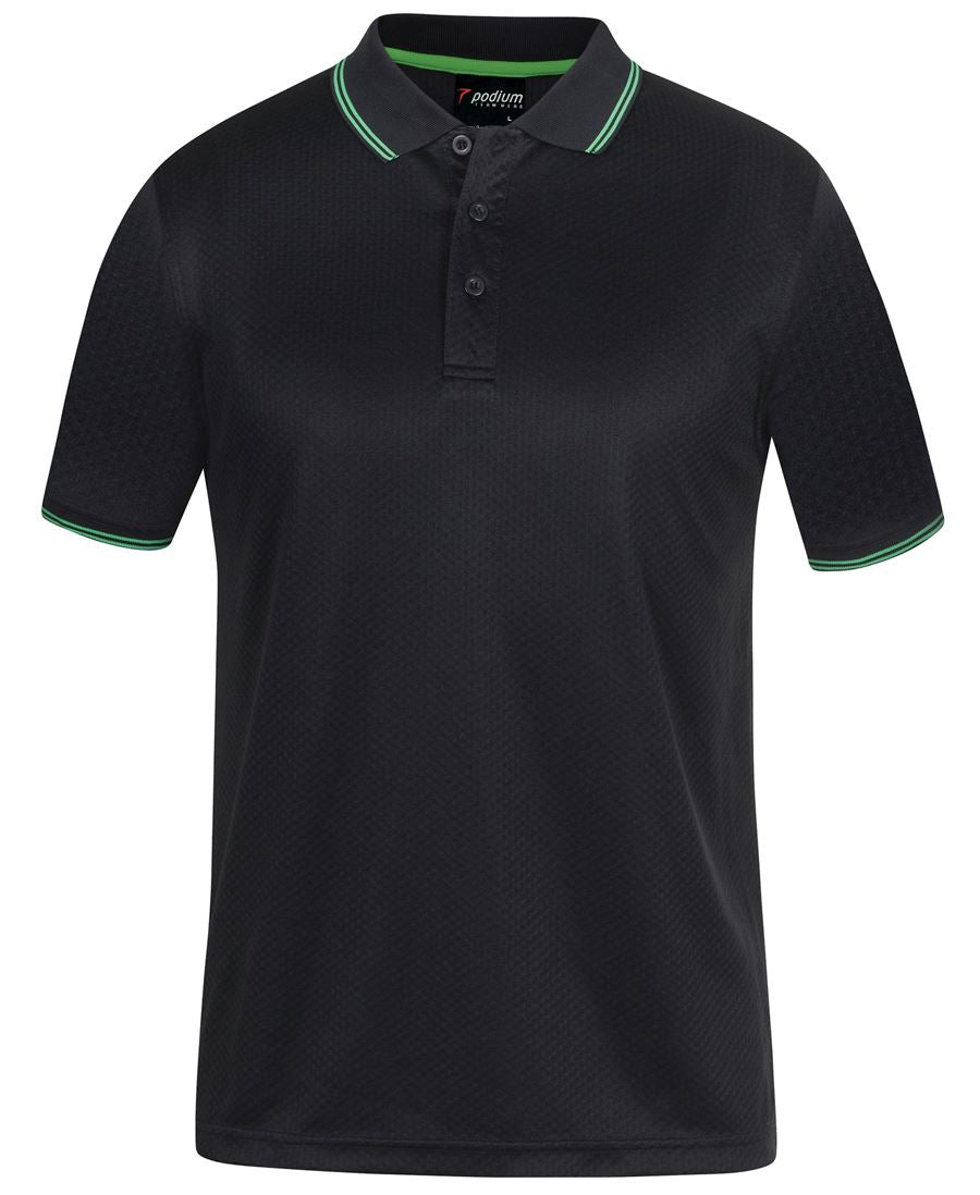 Podium Mens Jacquard Contrast Polo