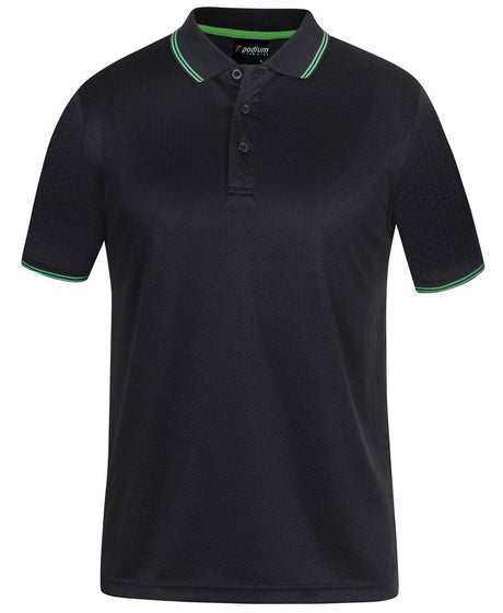 Podium Mens Jacquard Contrast Polo