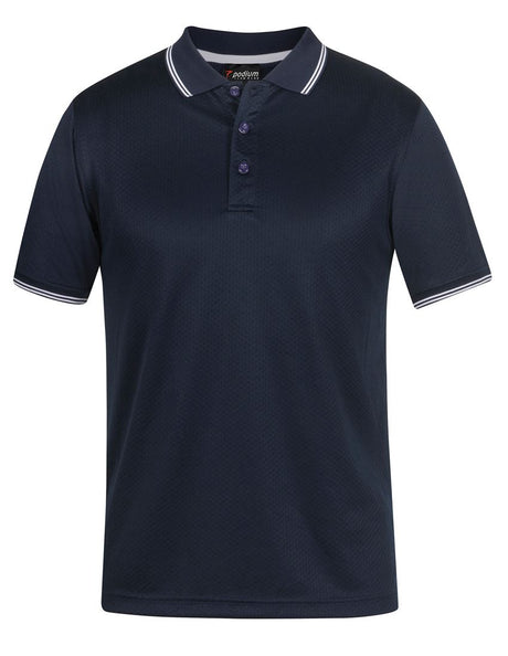 Podium Mens Jacquard Contrast Polo