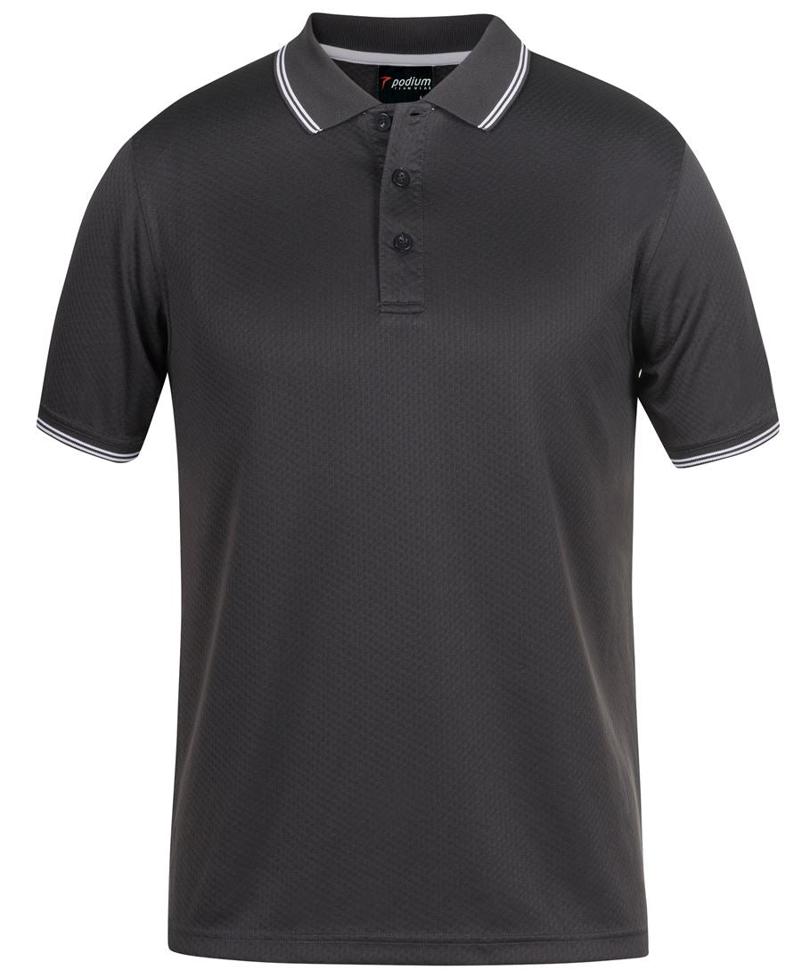 Podium Mens Jacquard Contrast Polo