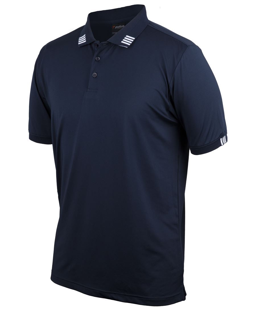 Podium Mens 4 Stripe Stretch Polo