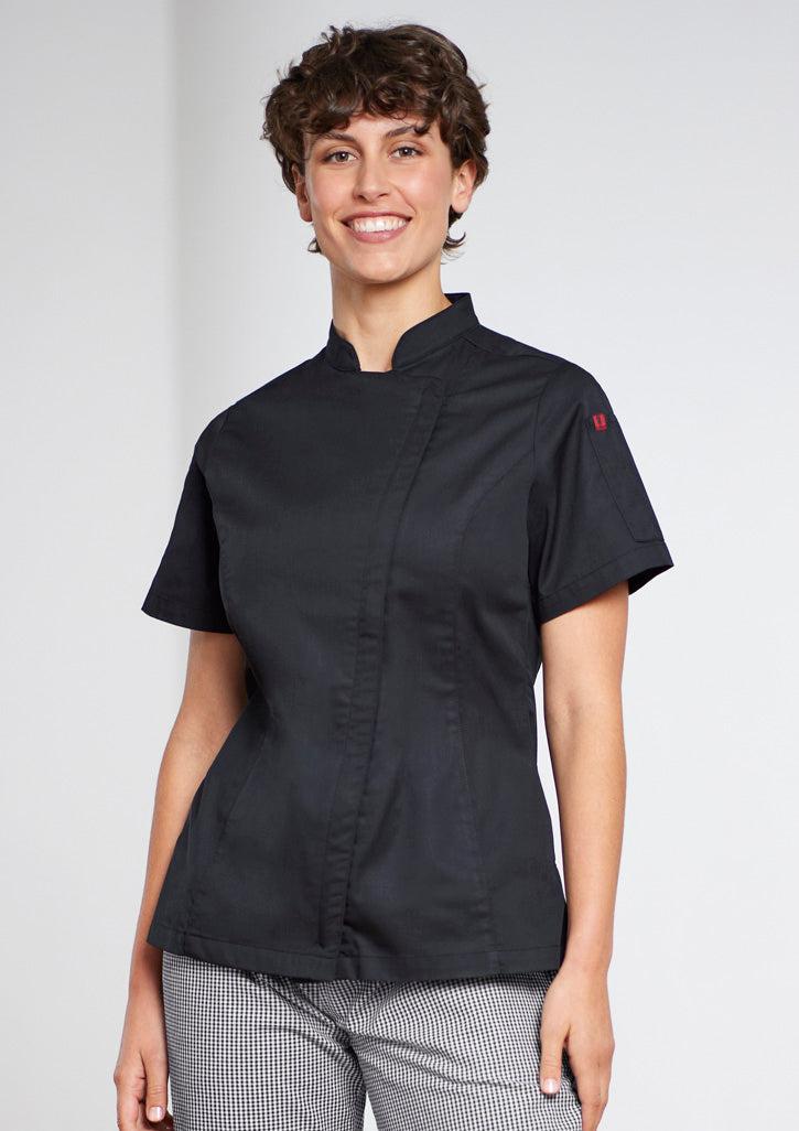 Alfresco Womens Zip Short Sleeve Chef Jacket