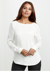 Madison Womens Boatneck Blouse