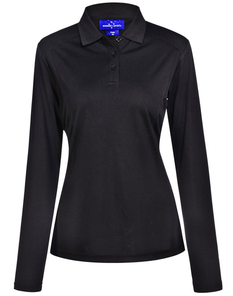 Bamboo Charcoal Womens Long Sleeve Polo