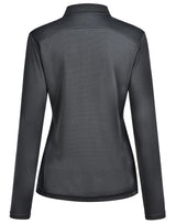 Bamboo Charcoal Womens Long Sleeve Polo