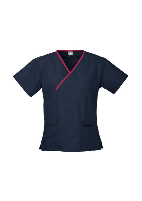 Contrast Womens Crossover Scrub Top