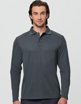 Bamboo Charcoal Mens Long Sleeve Polo