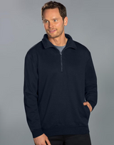 Falcon Mens 1/4 Zip Fleecy Sweat Top