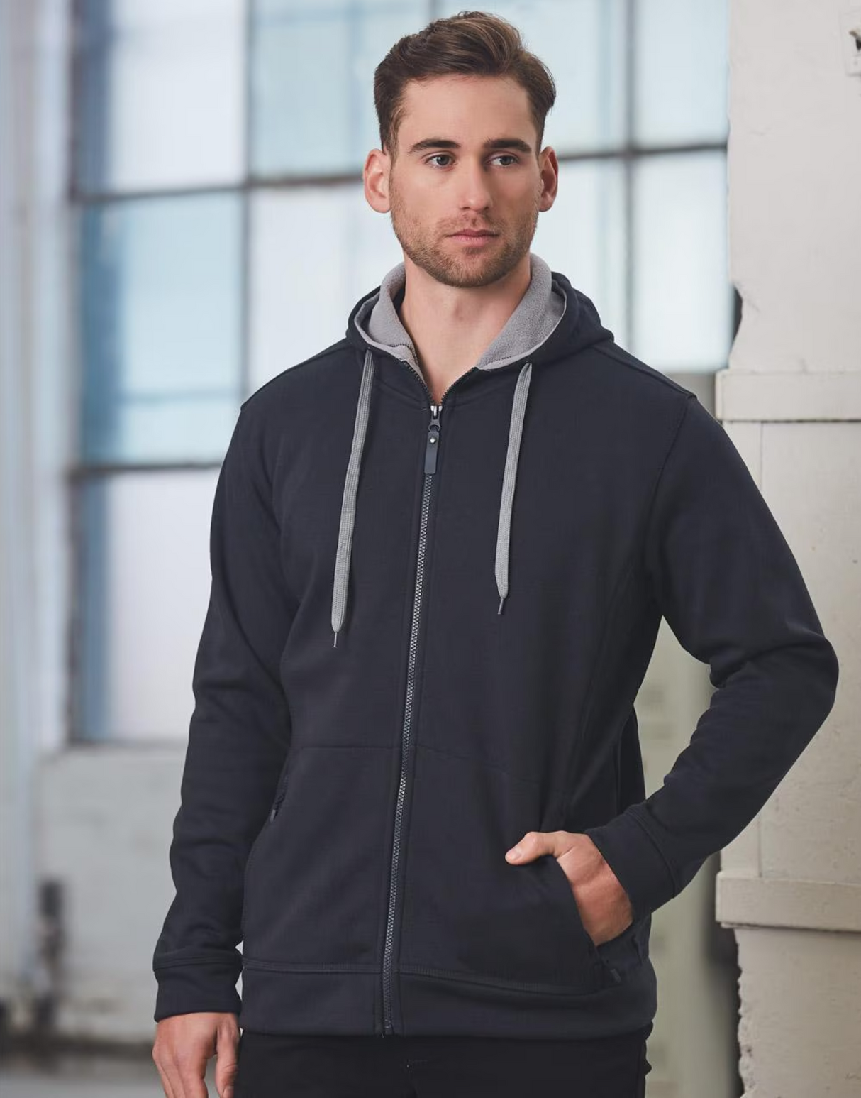 Passion Pursuit Mens Full Zip Contrast Hoodie