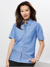 Chambray Womens Short Sleeve Shirt