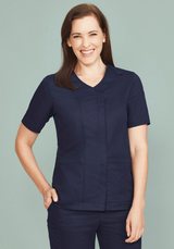 Parks Womens Zip Front Crossover Scrub Top