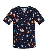 Space Party Womens Scrub Top