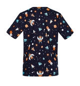 Space Party Womens Scrub Top