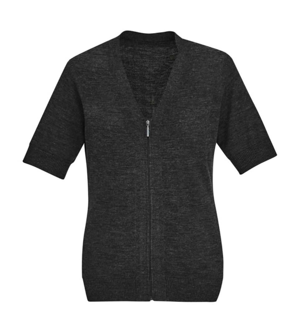 Zip Front Womens Short Sleeve Cardigan