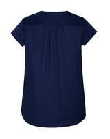 Kayla Womens V-Neck Pleat Blouse