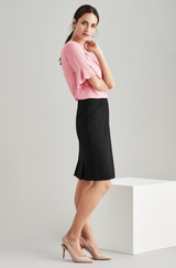 Wool Stretch Multi-Pleat Skirt