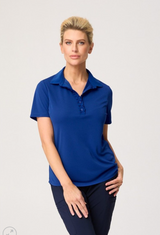 Womens Bella Short Sleeve Frill Placket Top