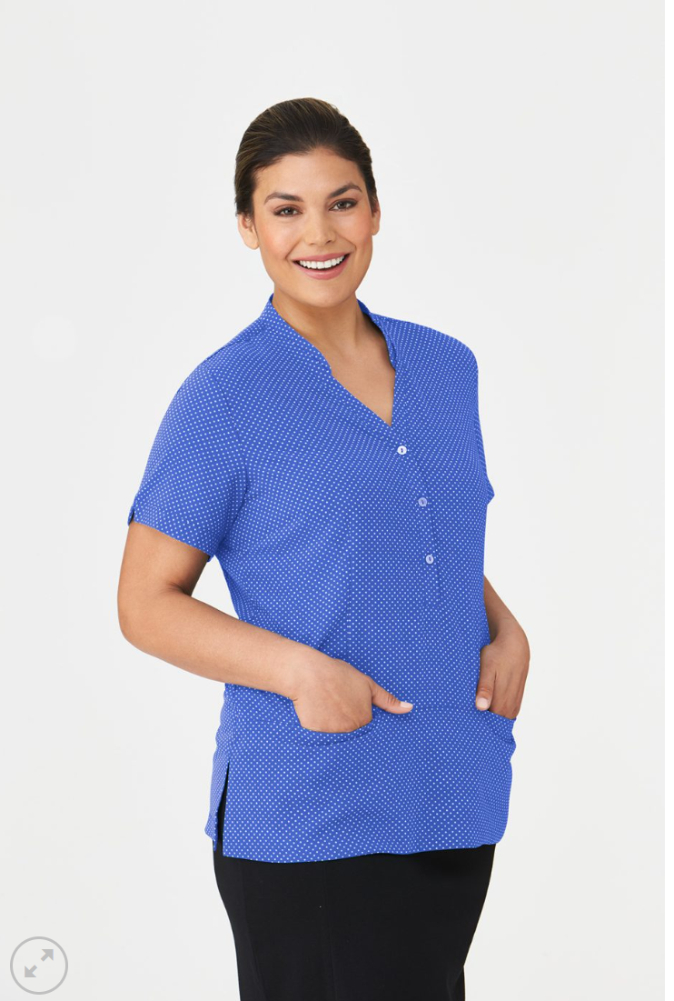 Womens City-Stretch Spot Short Sleeve Tunic