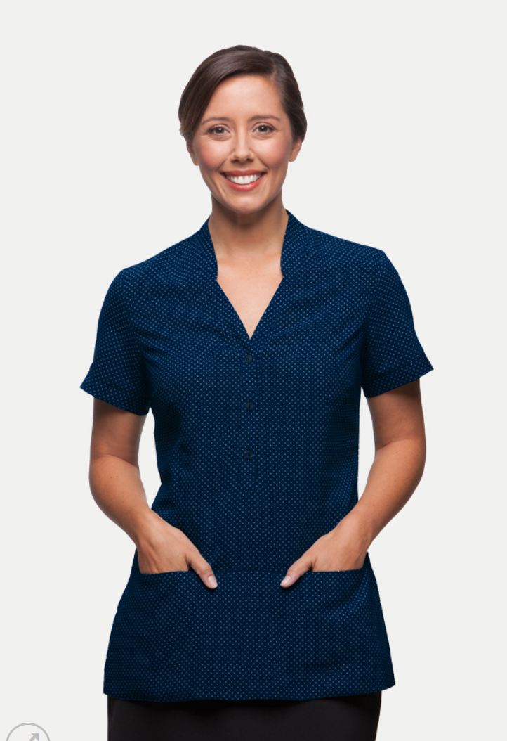 Womens City-Stretch Spot Short Sleeve Tunic