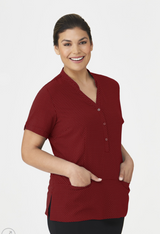 Womens City-Stretch Spot Short Sleeve Tunic