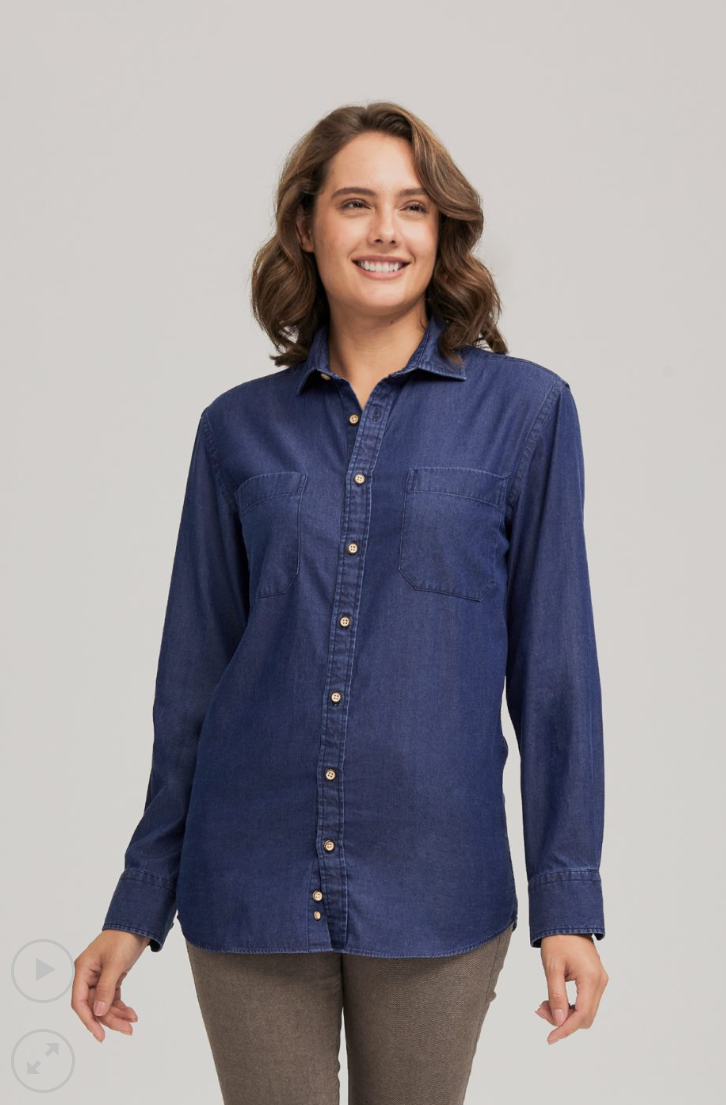 Womens Denim Long Sleeve Shirt