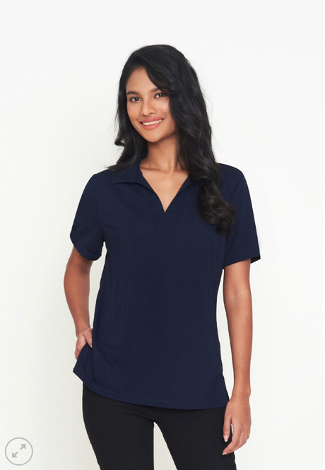 Womens Ella Short Sleeve Polo Top