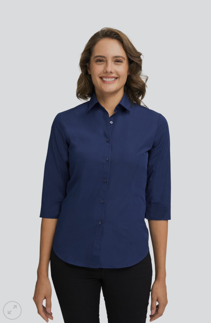 Womens Micro Check 3/4 Sleeve Shirt