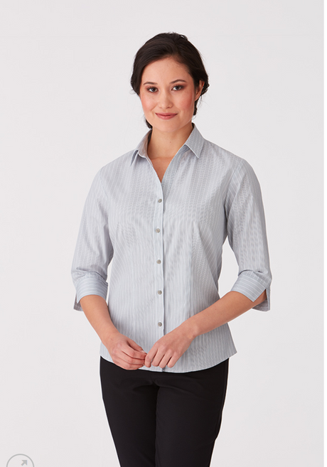 Womens Shadow Stripe 3/4 Sleeve Shirt