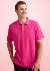 Mens Pink S/S Polo