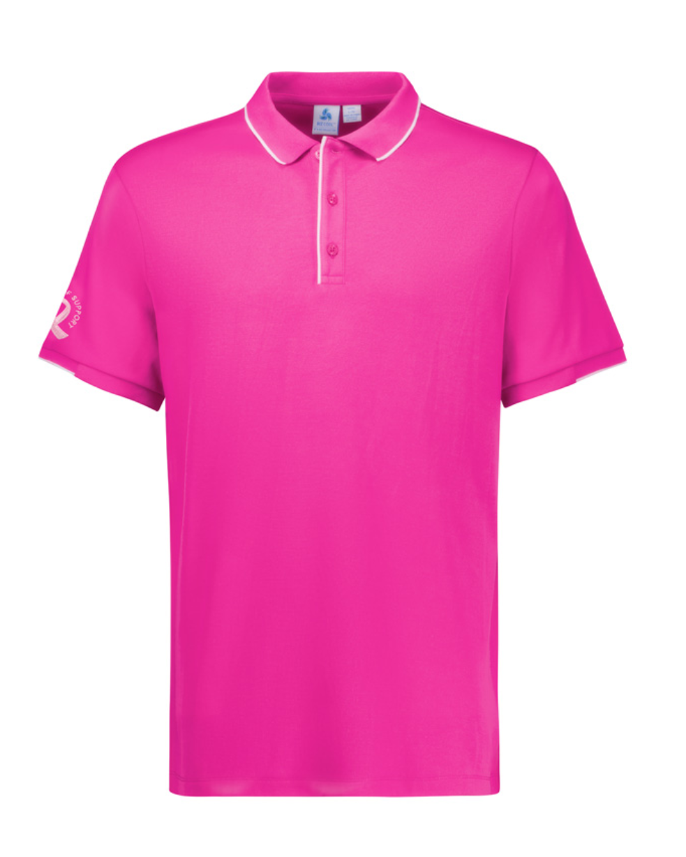 Mens Pink S/S Polo