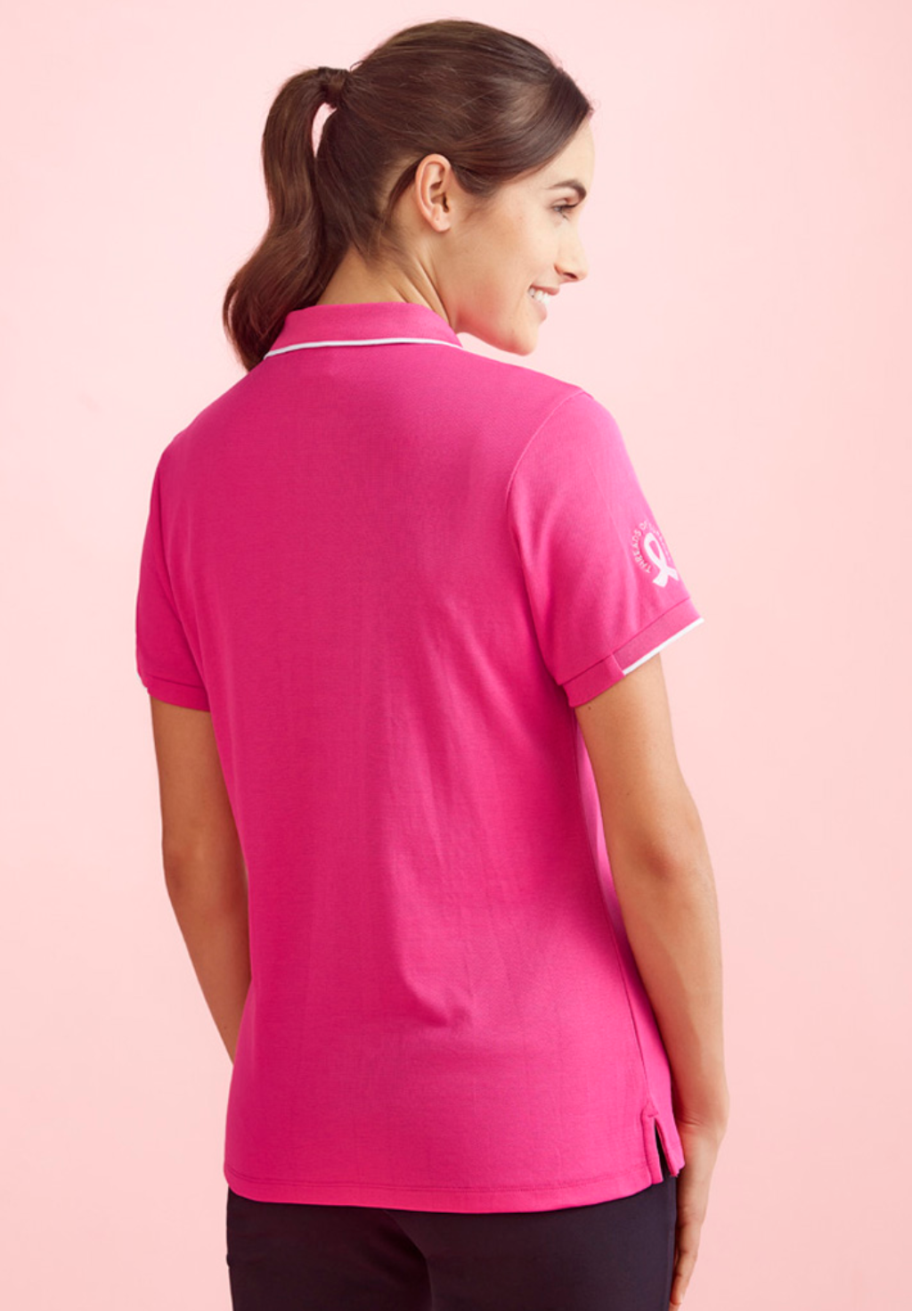 Womens Pink S/S Polo