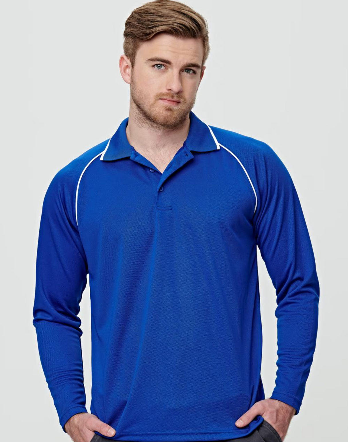 Champion Plus Mens Long Sleeve Polo