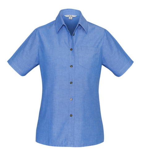 Chambray Womens Short Sleeve Shirt