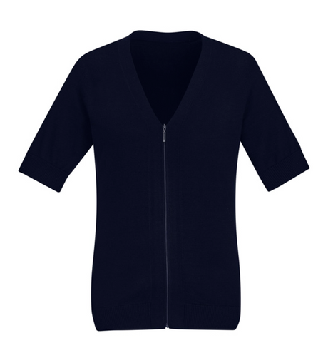 Zip Front Womens Short Sleeve Cardigan