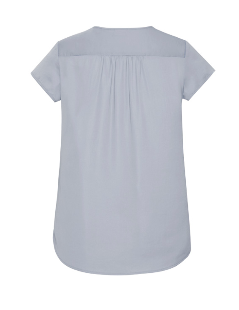 Kayla Womens V-Neck Pleat Blouse